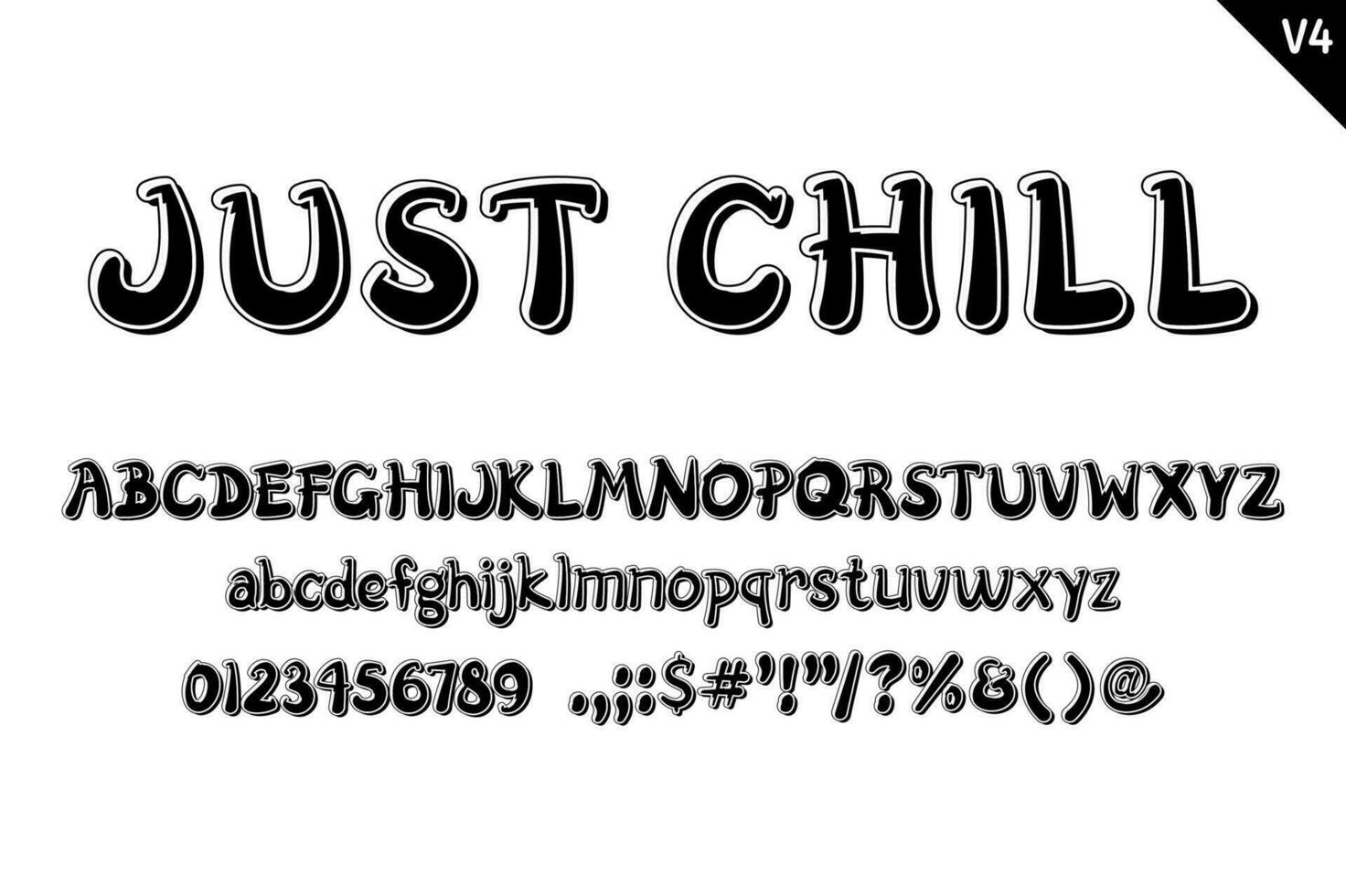 Handcrafted Just Chill Letters. Color Creative Art Typographic Design vector