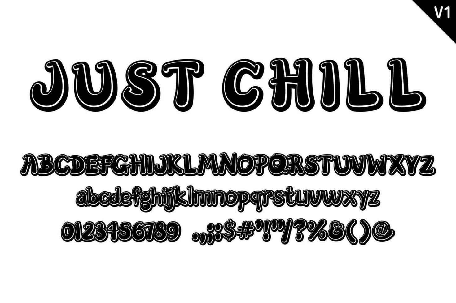 Handcrafted Just Chill Letters. Color Creative Art Typographic Design vector