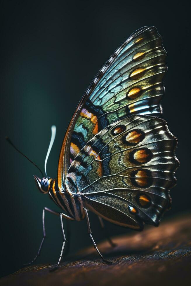 Butterfly with reflection, generate ai photo