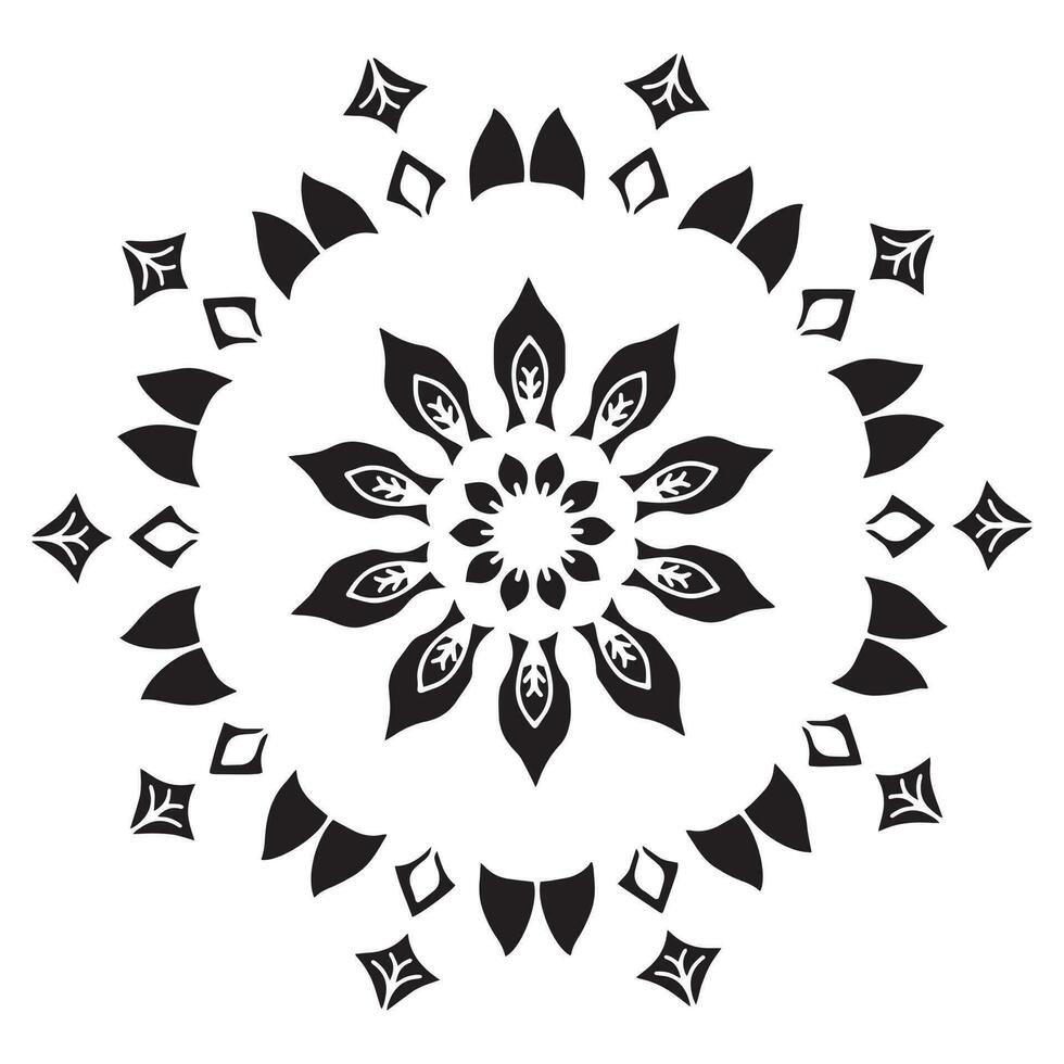 Mandala pattern stencil abstract floral ornament vector
