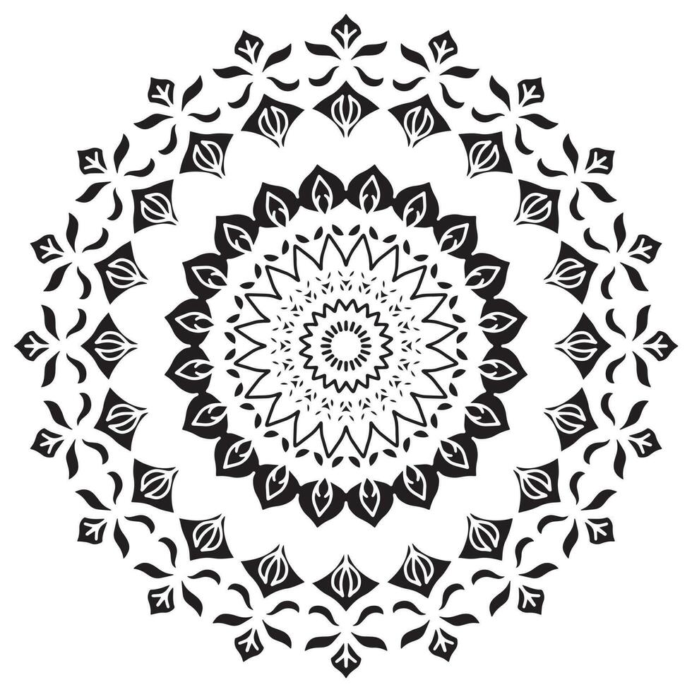Mandala pattern stencil abstract floral ornament vector