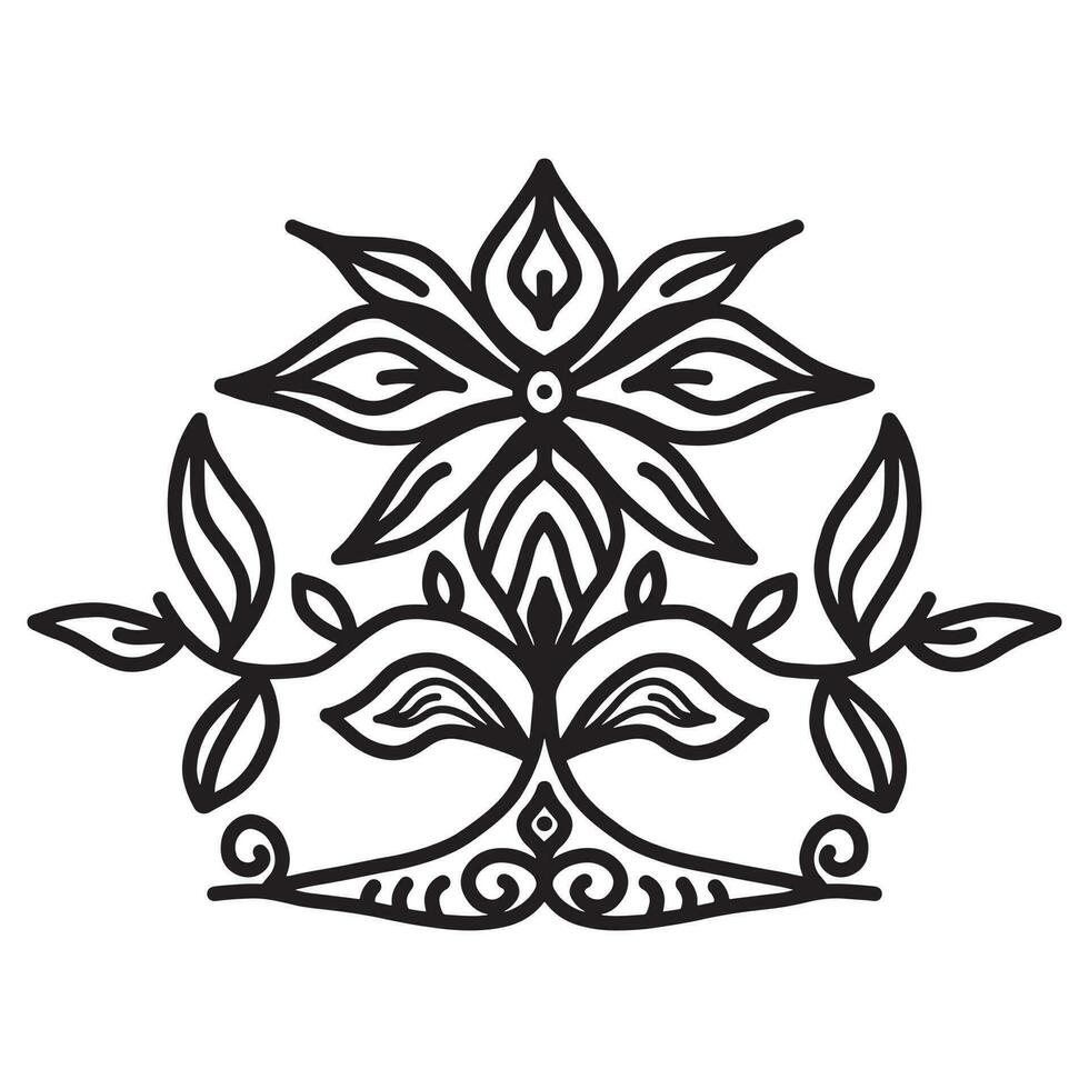 Mandala pattern with lotus flower ornament vector