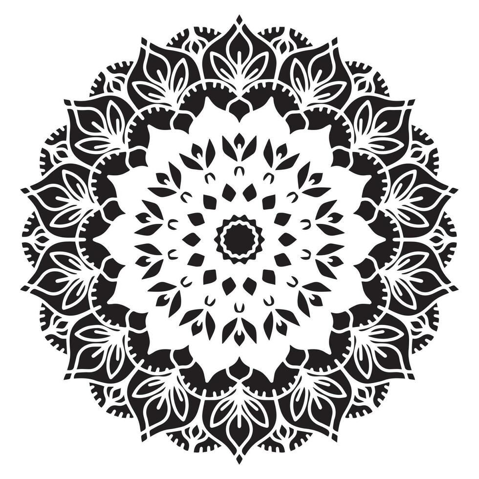 Mandala pattern stencil abstract floral ornament vector
