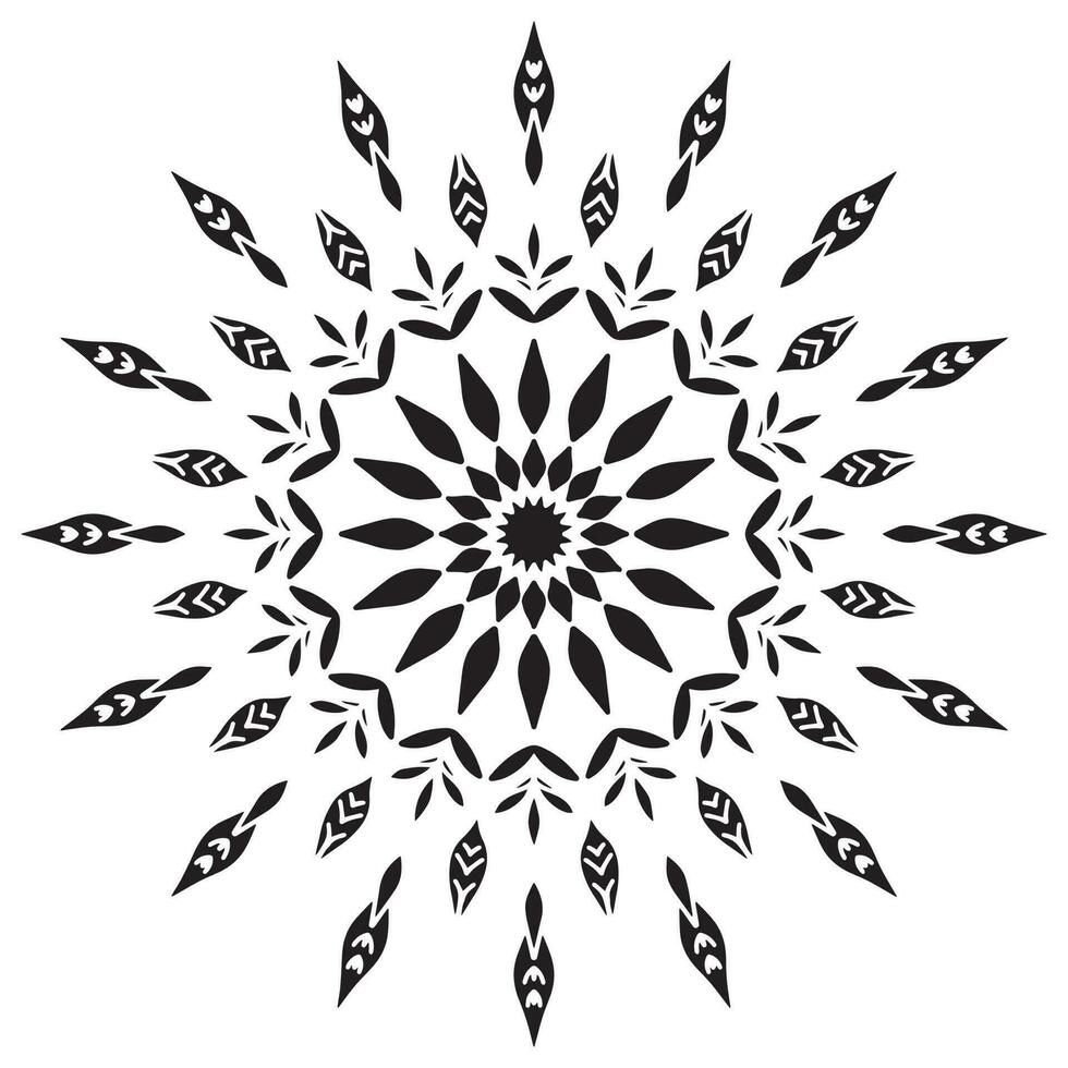 Mandala pattern stencil abstract floral ornament vector