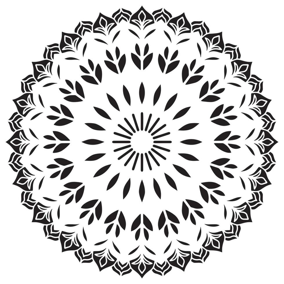 Mandala pattern stencil abstract floral ornament vector