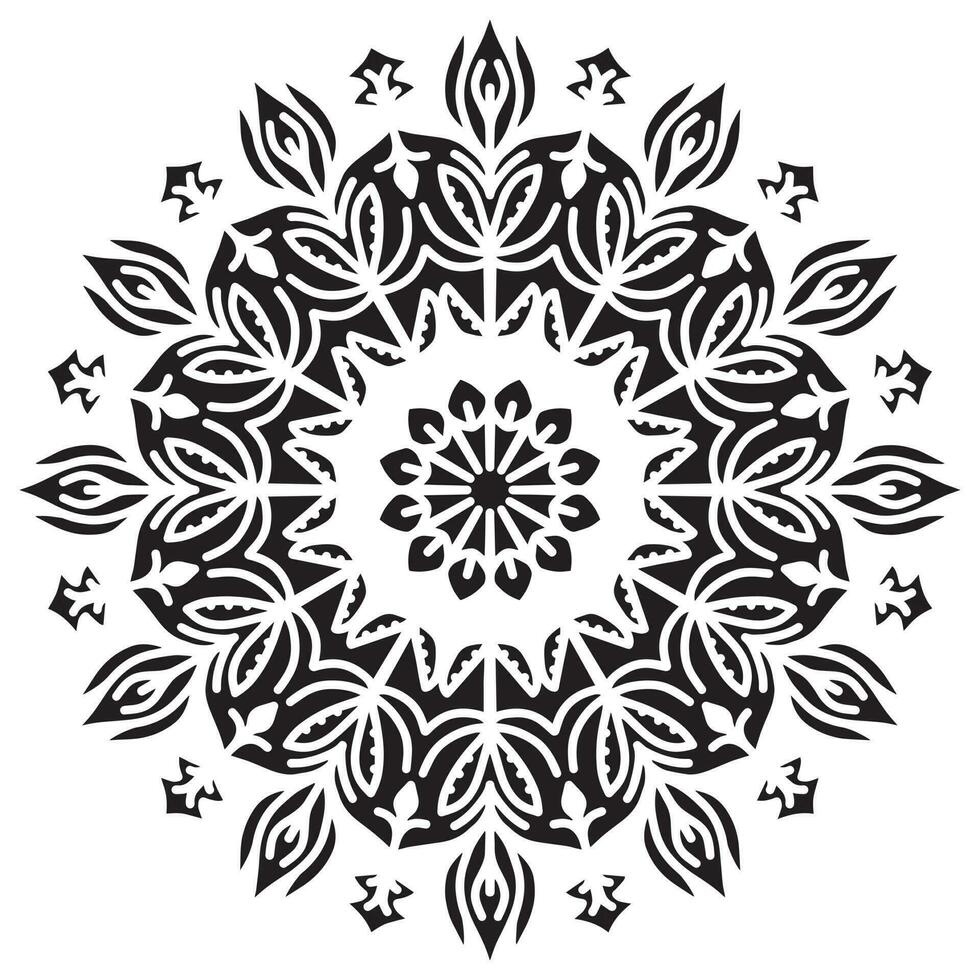 Mandala pattern stencil abstract floral ornament vector