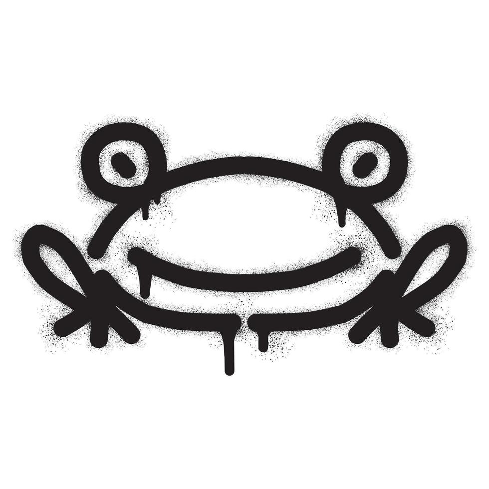 frog icon graffiti with black spray paint art vector