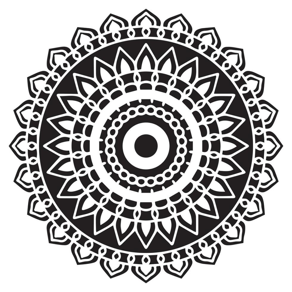 Mandala pattern stencil abstract floral ornament vector