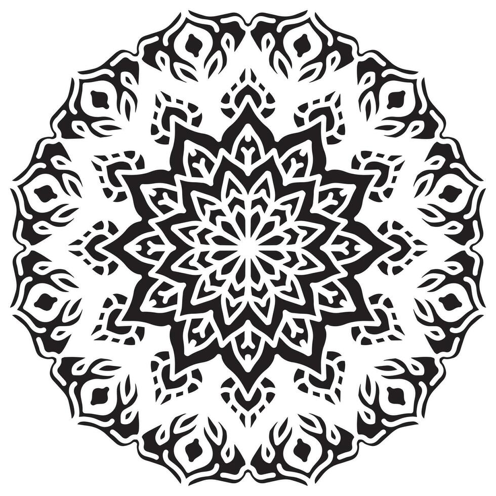 Mandala pattern stencil abstract floral ornament vector