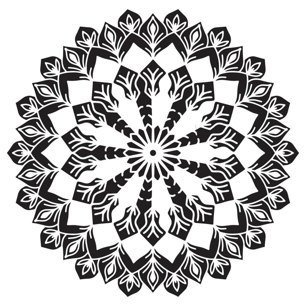 Mandala pattern stencil abstract floral ornament vector