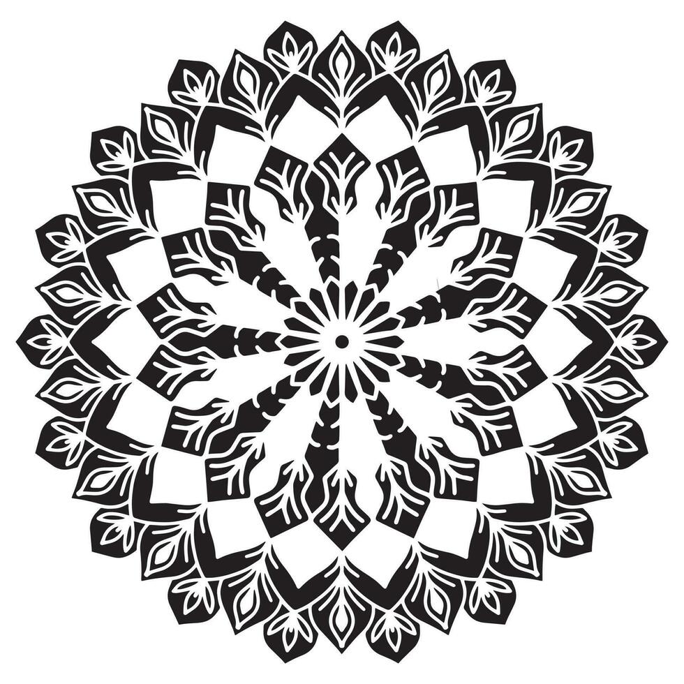 Mandala pattern stencil abstract floral ornament vector