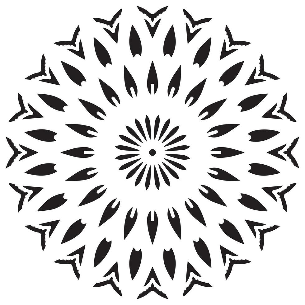 Mandala pattern stencil abstract floral ornament vector