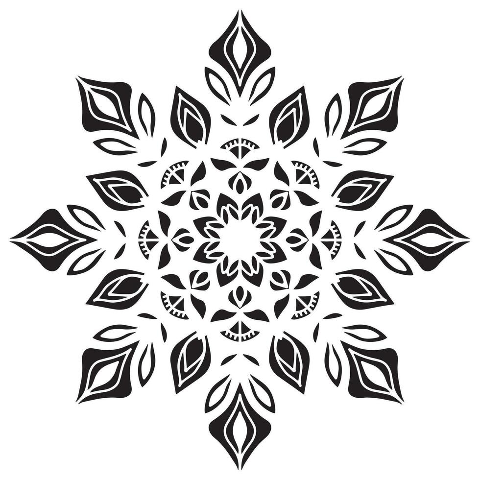 Mandala pattern stencil abstract floral ornament vector