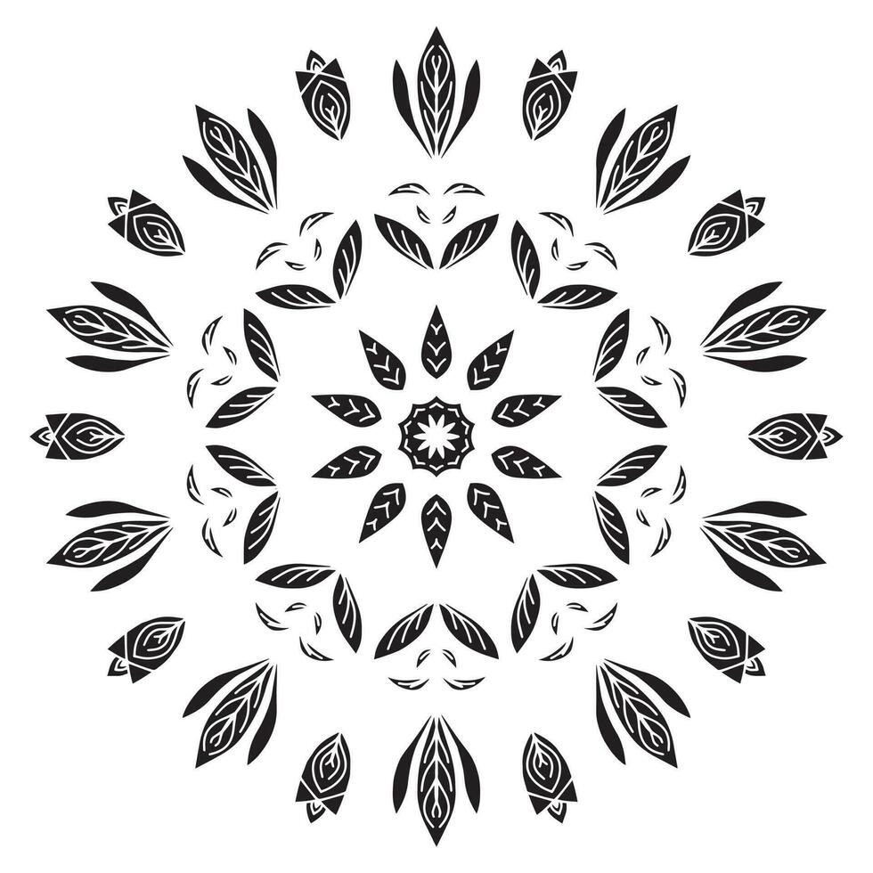 Mandala pattern stencil abstract floral ornament vector