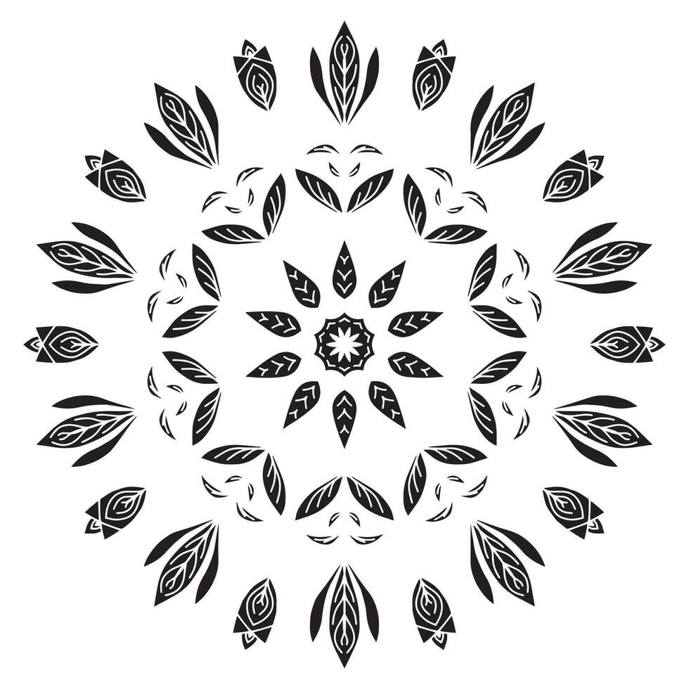 Mandala pattern stencil abstract floral ornament vector