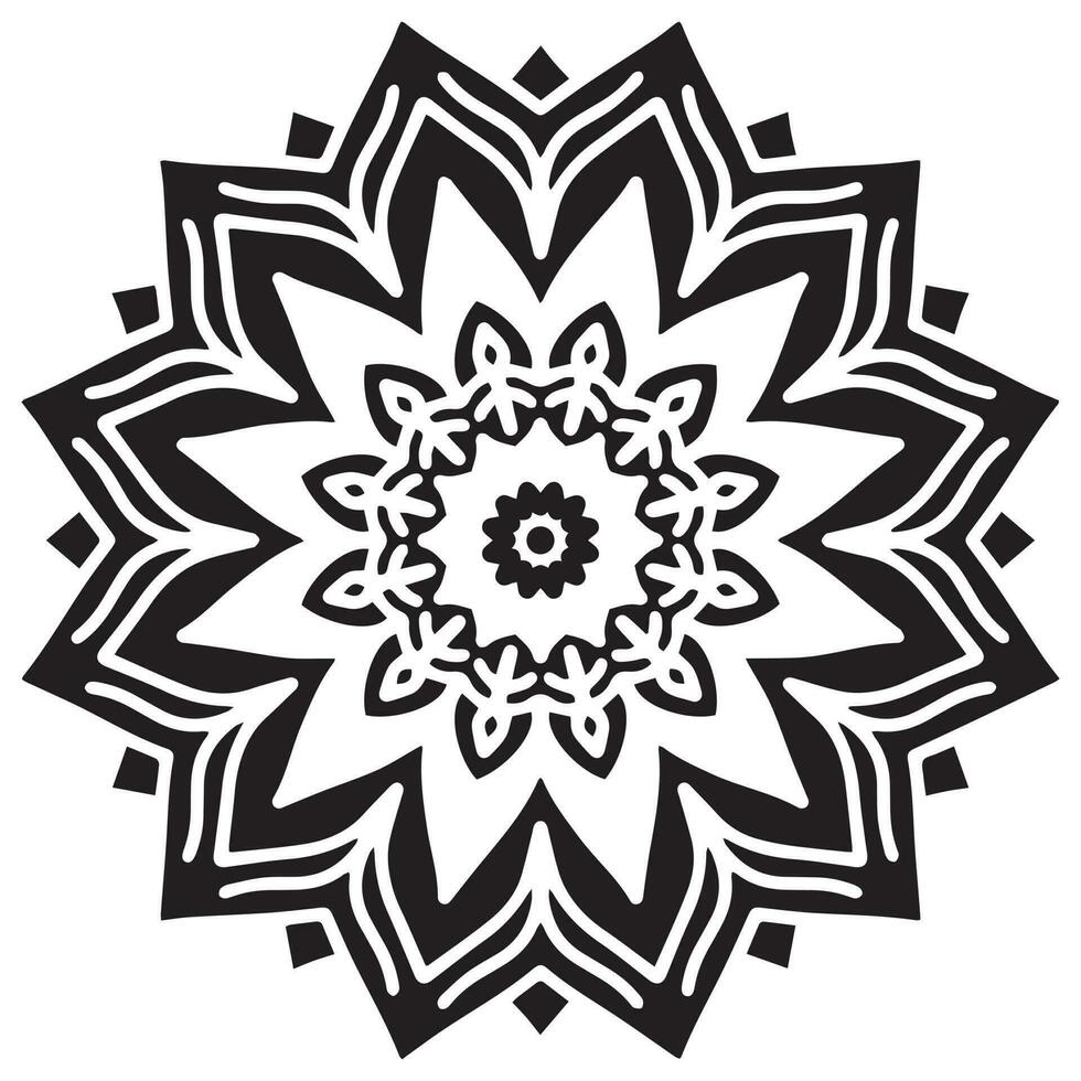 Mandala pattern stencil abstract floral ornament vector