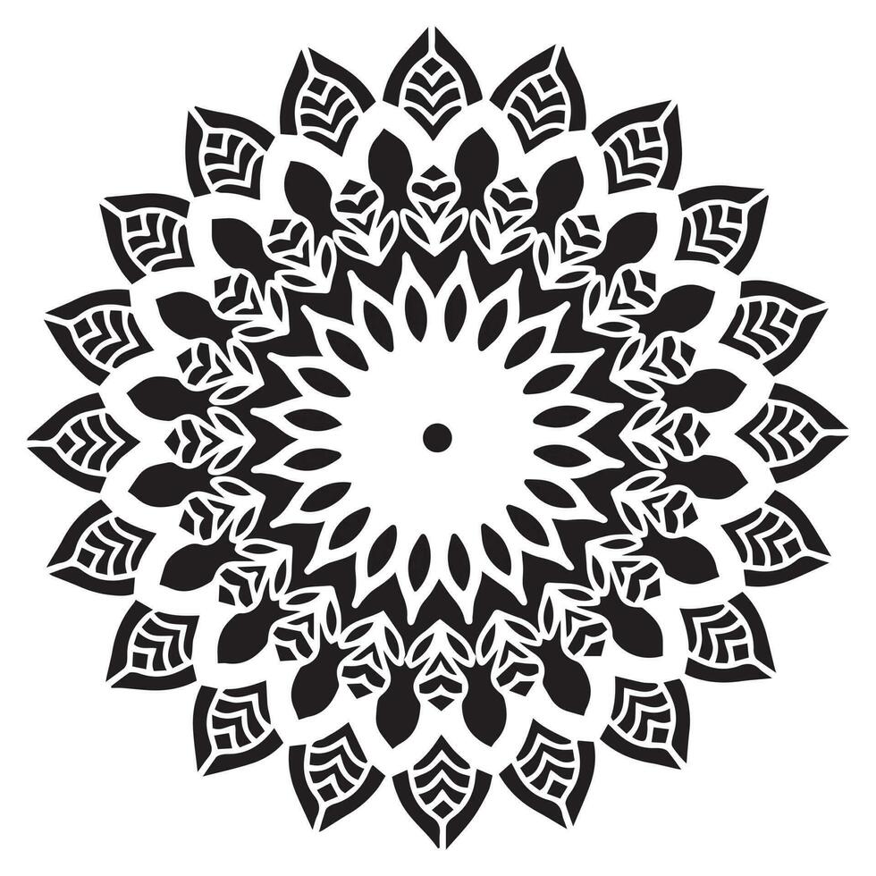 Mandala pattern stencil abstract floral ornament vector
