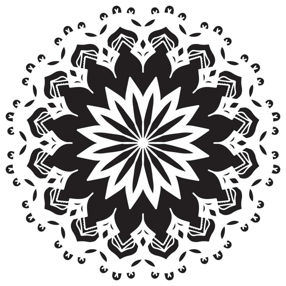 Mandala pattern stencil abstract floral ornament vector