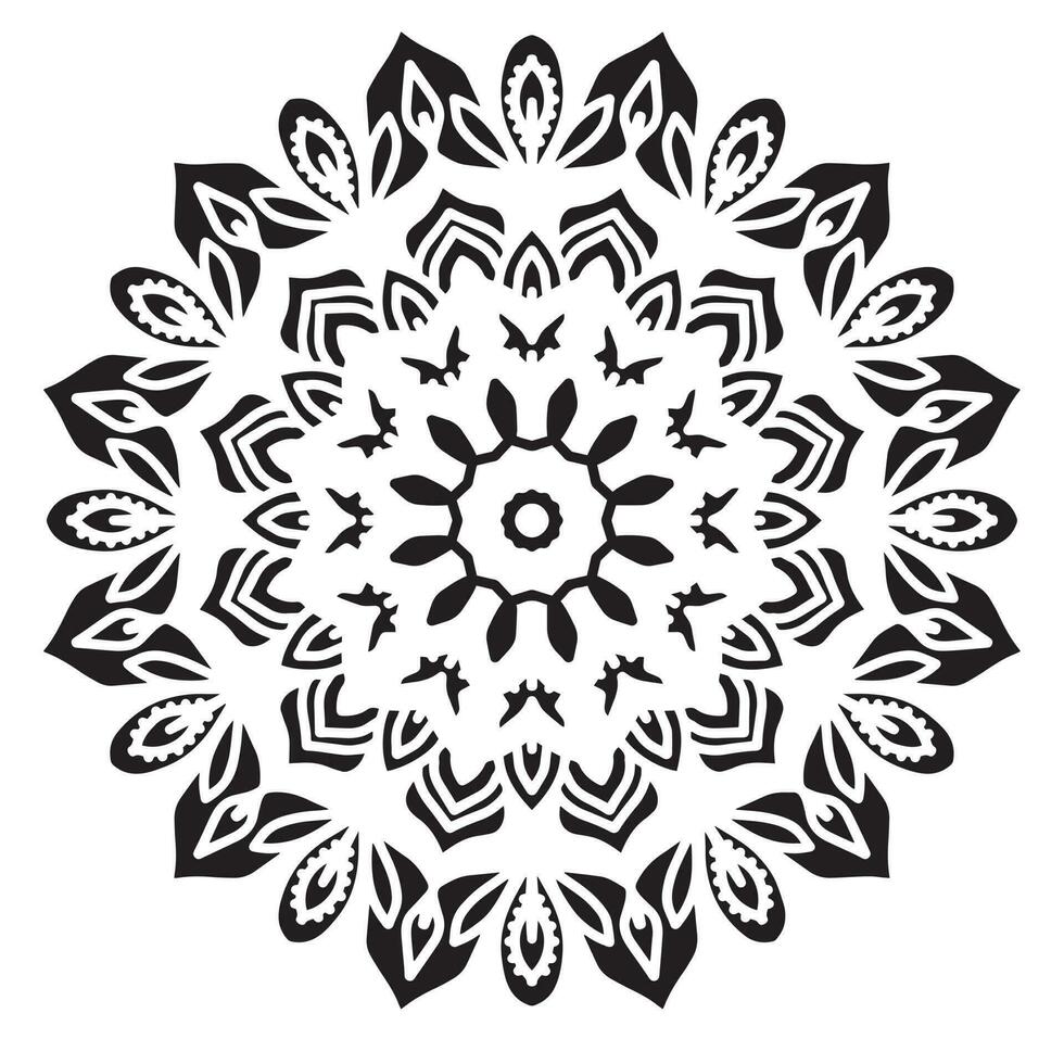 Mandala pattern stencil abstract floral ornament vector