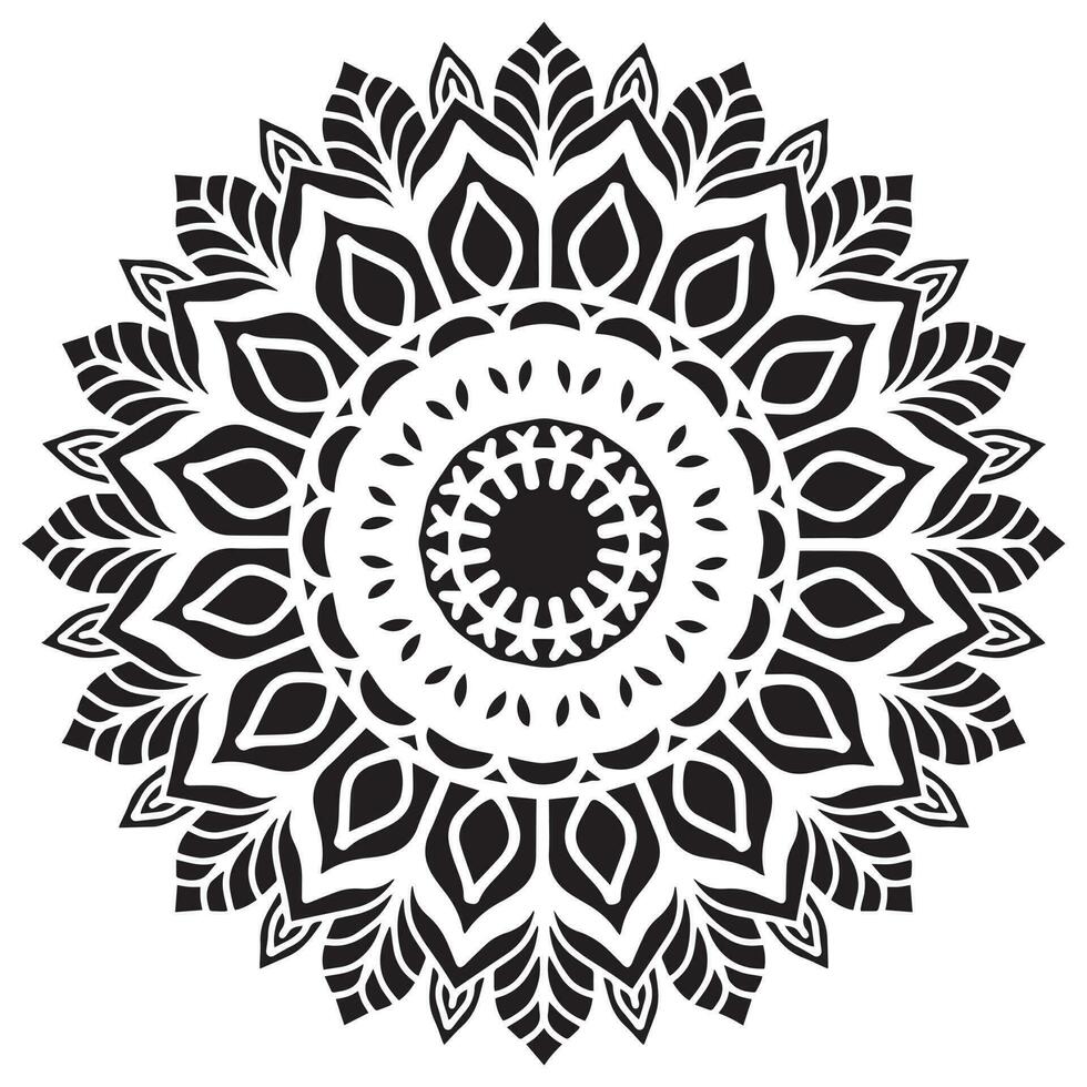 Mandala pattern stencil abstract floral ornament vector