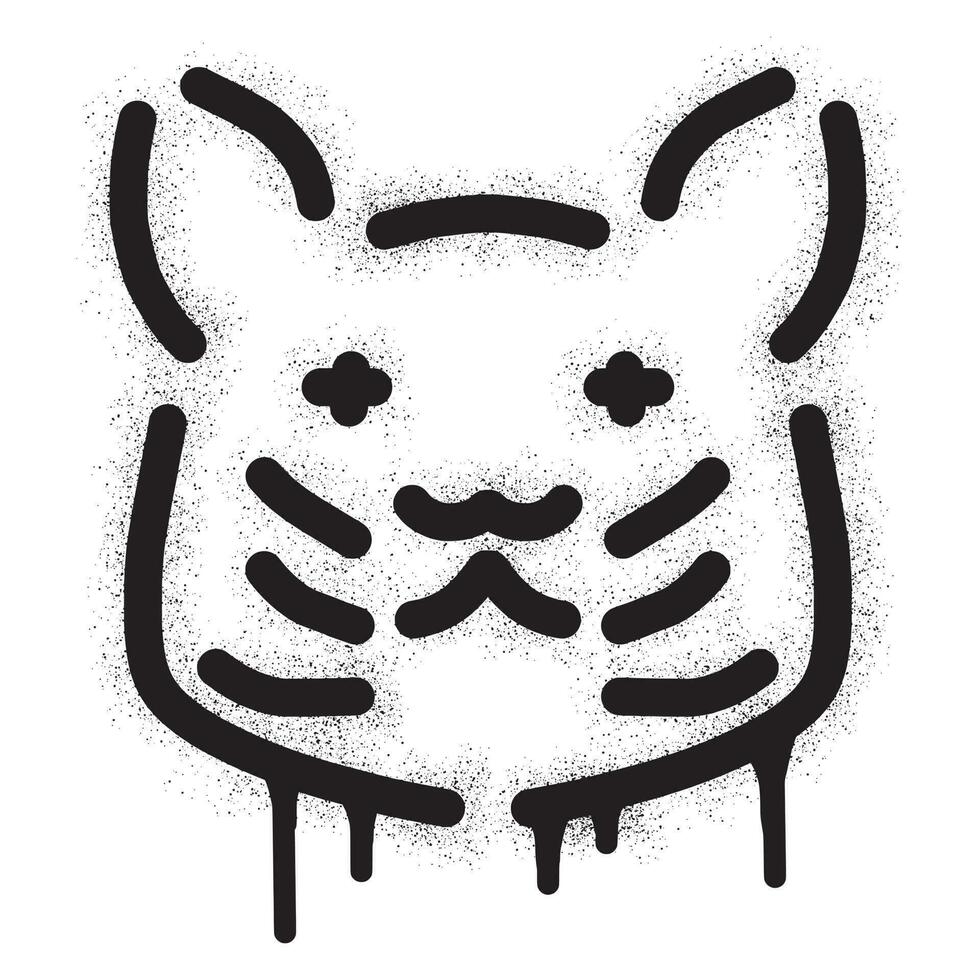 gato icono plantilla pintada con negro rociar pintar vector