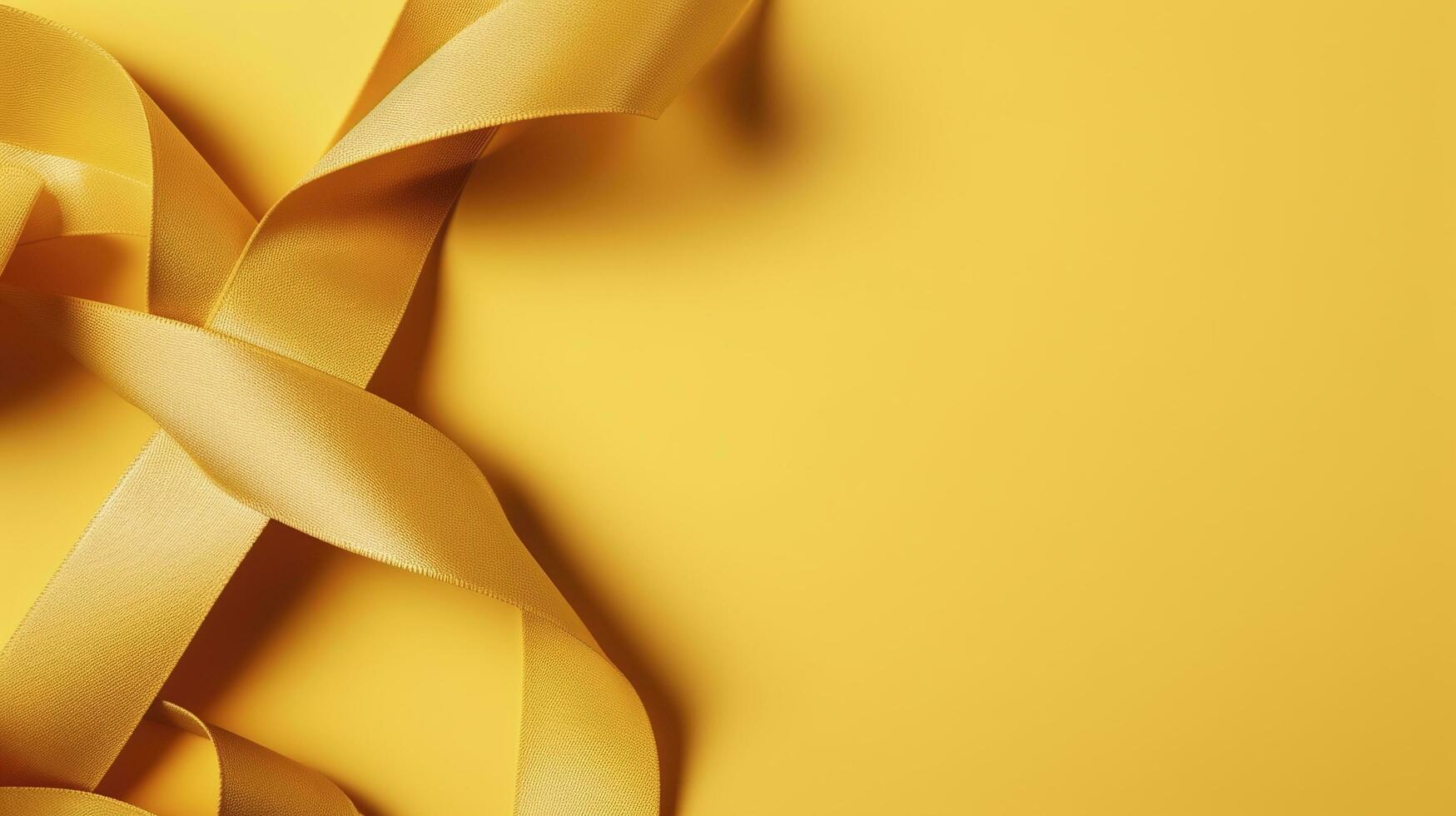 a yellow ribbon is placed on a yellow background, in the style of ultrafine detail, exciting texture, generate ai photo