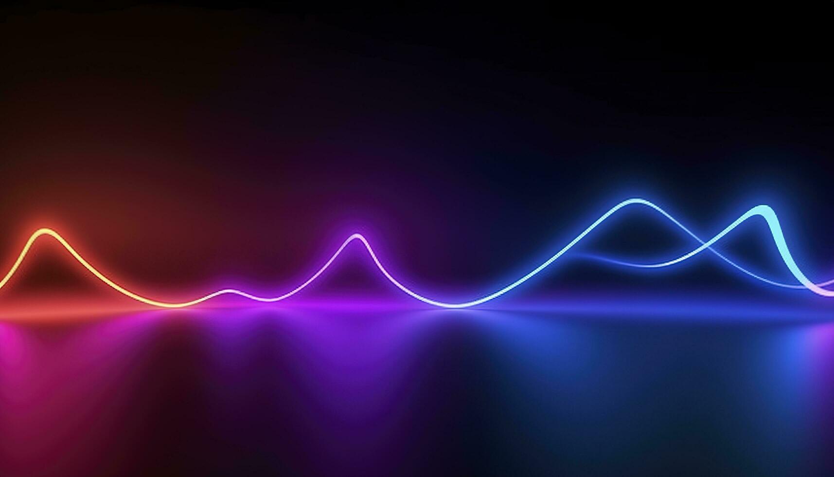 3d rendering, the abstract background of colorful neon wavy lines glowing in the dark. Modern simple wallpaper, generates ai photo