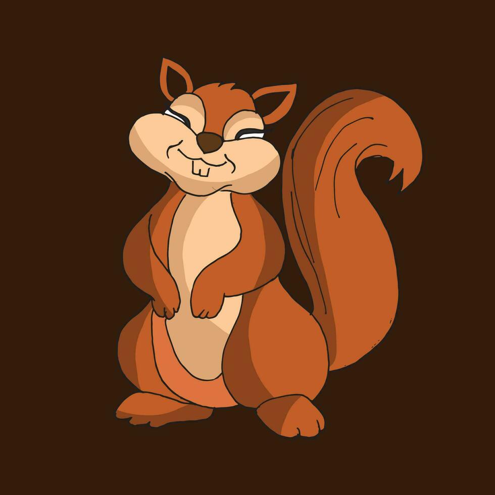 cute squirrel cartoon characters illustration. vector