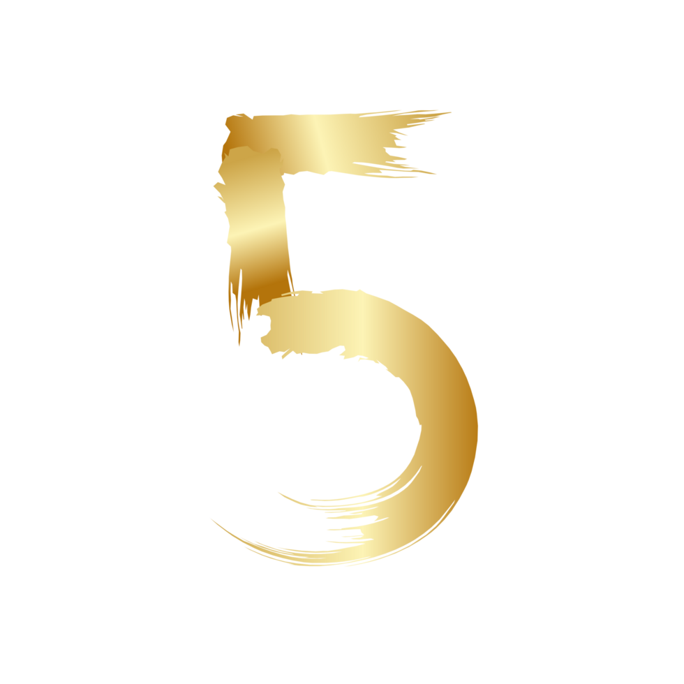 Number in golden style png