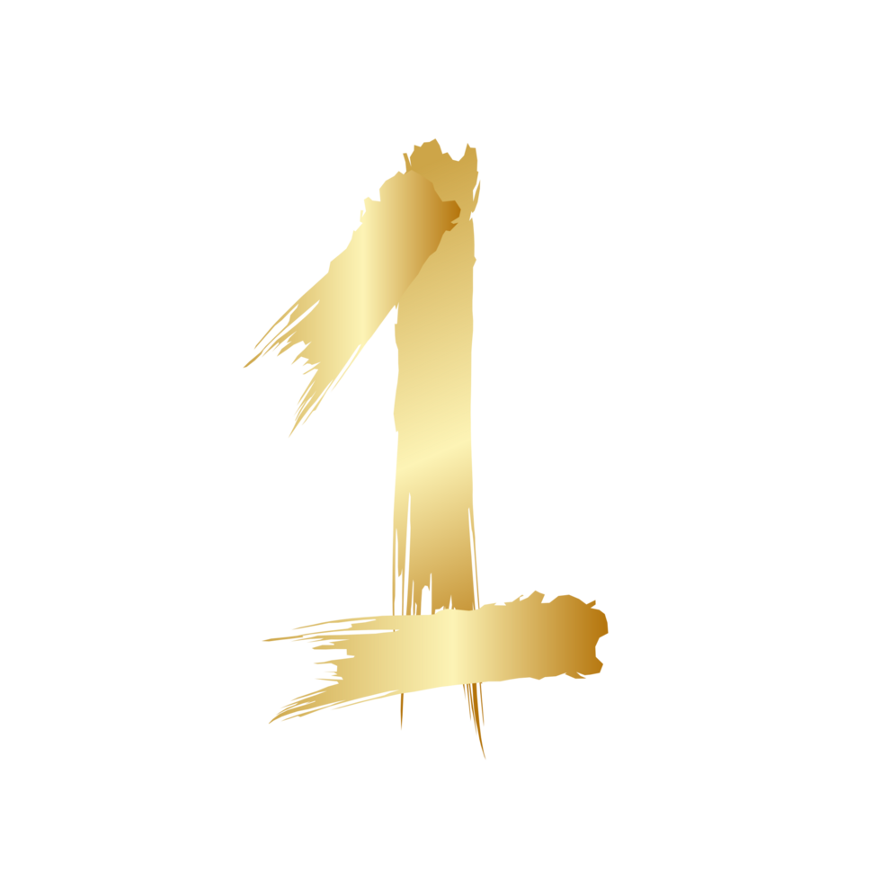 Number in golden style png