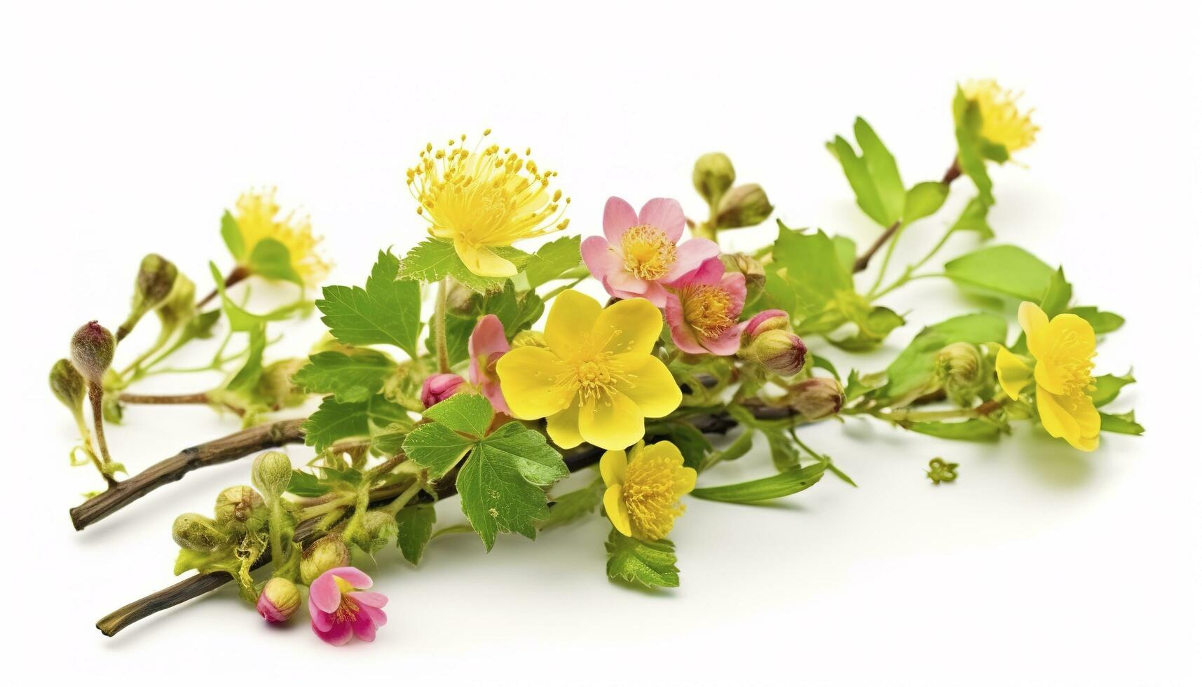 primavera flor decoración, etiqueta con Inglés texto feliz Pascua de Resurrección , generar ai foto