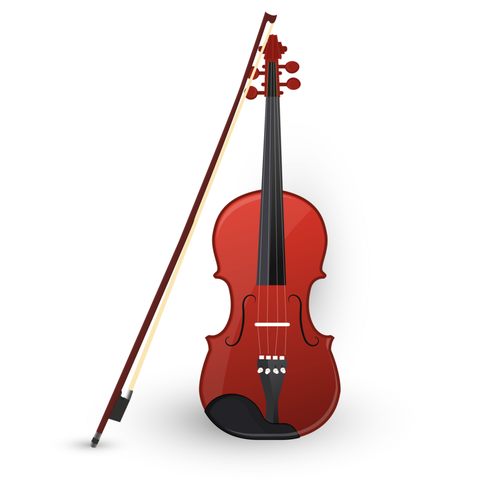 Violin and Bow in Cartoon png