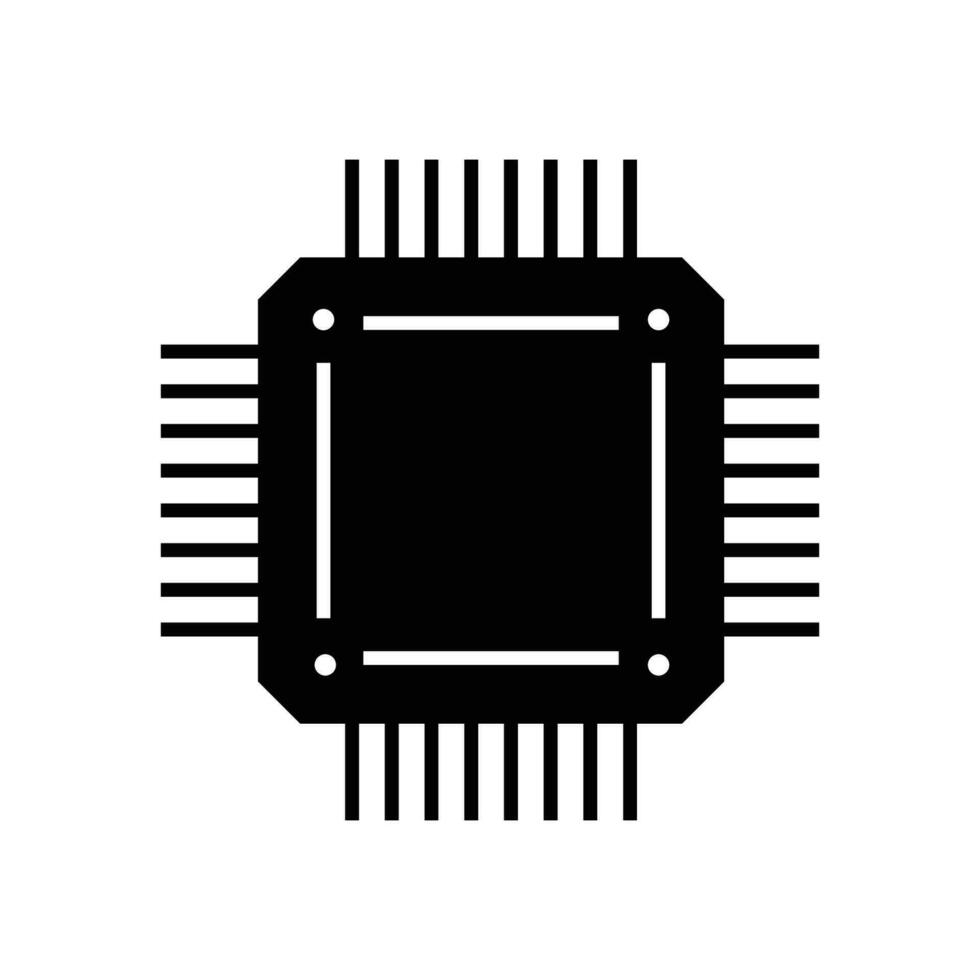 central processing unit icon design. microchip sign and symbol. computer element vector illustration.