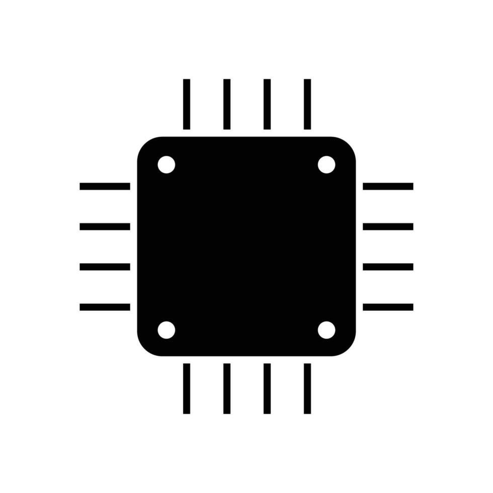 central processing unit icon design. microchip sign and symbol. computer element vector illustration.