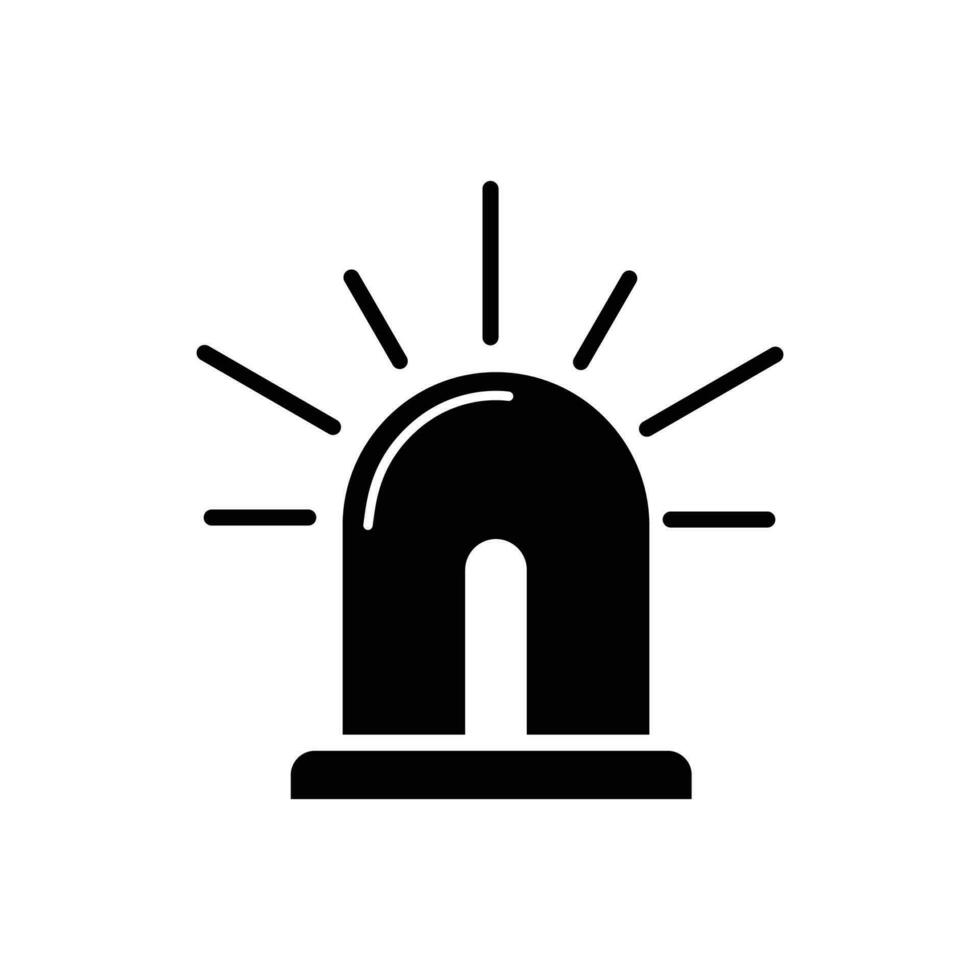 flat siren vector illustration. red emergency lamp sign and symbol.
