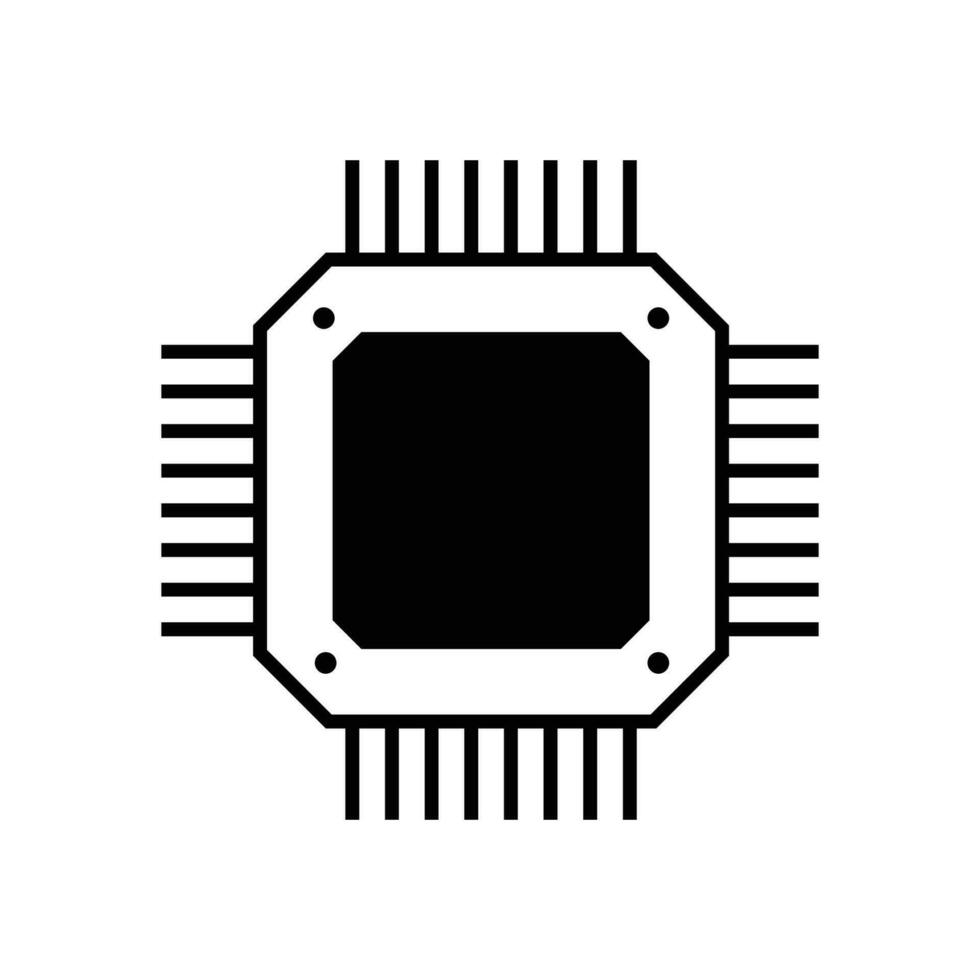 central processing unit icon design. microchip sign and symbol. computer element vector illustration.