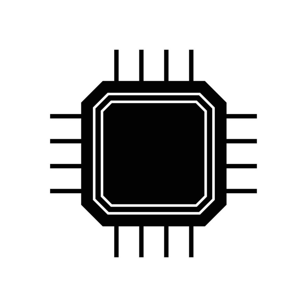 central processing unit icon design. microchip sign and symbol. computer element vector illustration.