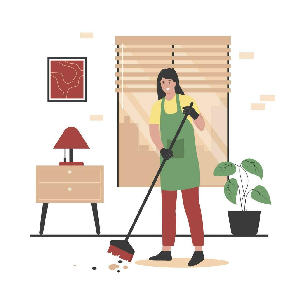 Home cleanup service illustration concept vector