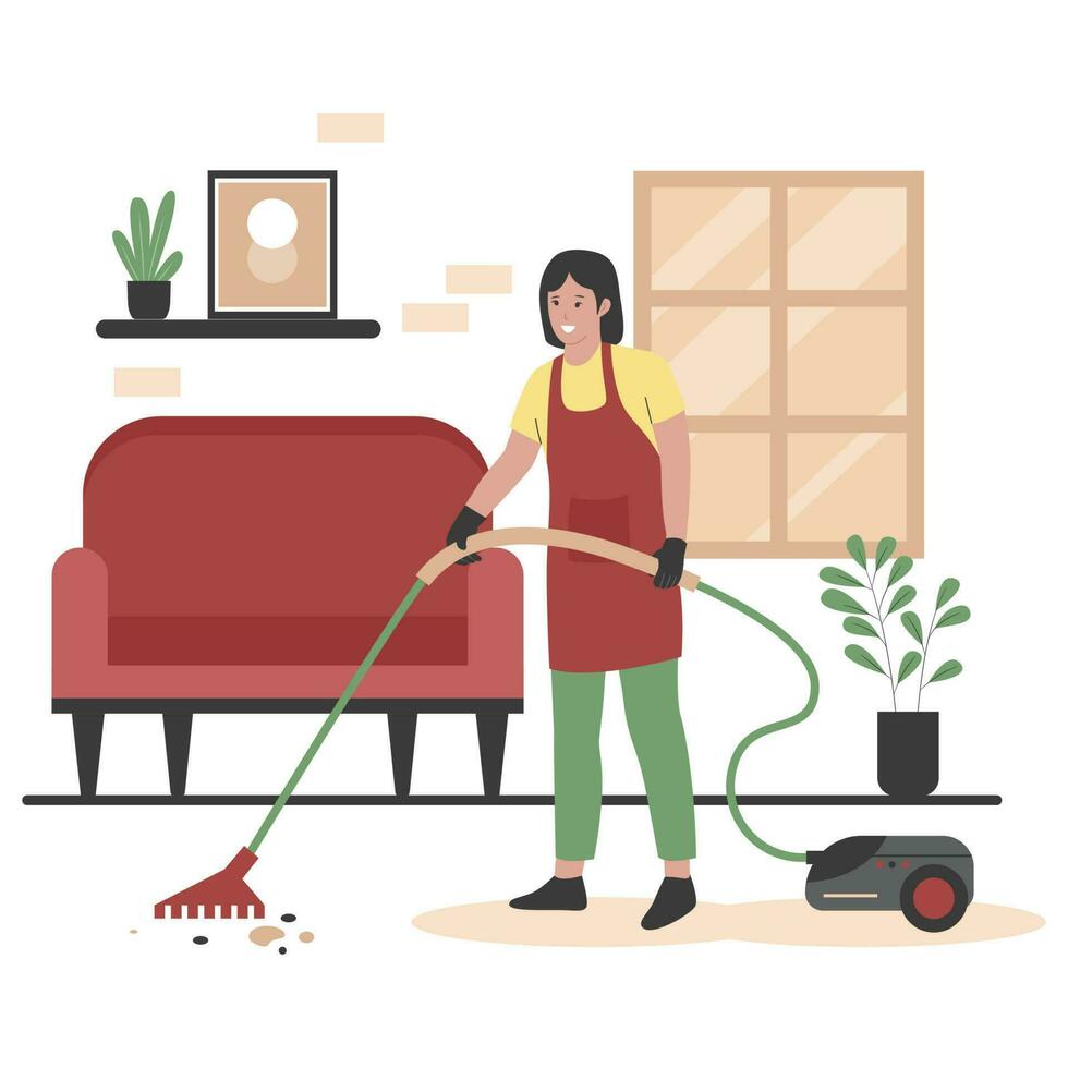 Home cleanup service illustration concept vector