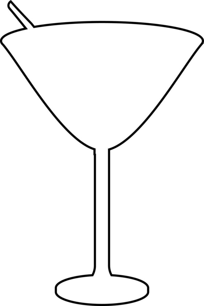 Cocktail glass with straw pattern. vector