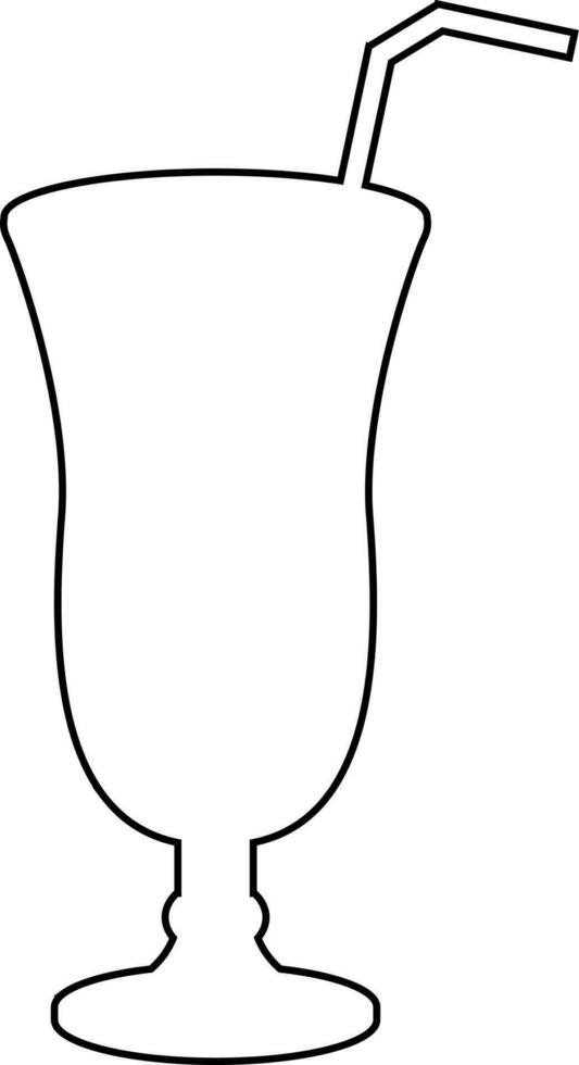 Cocktail glass with straw pattern. vector