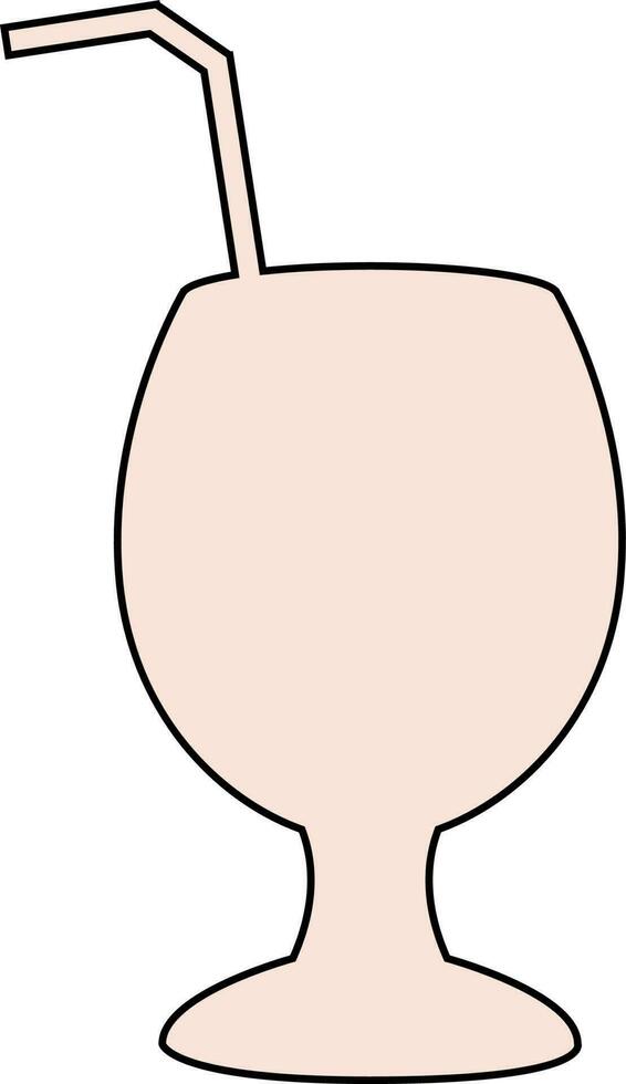 Cocktail glass with straw pattern. vector
