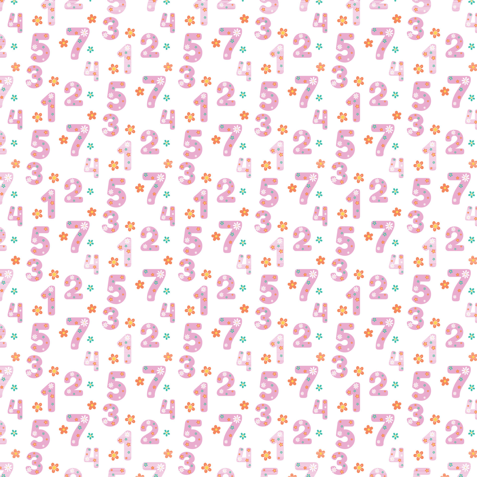 Background with numbers and flowers. 24397404 Vector Art at Vecteezy