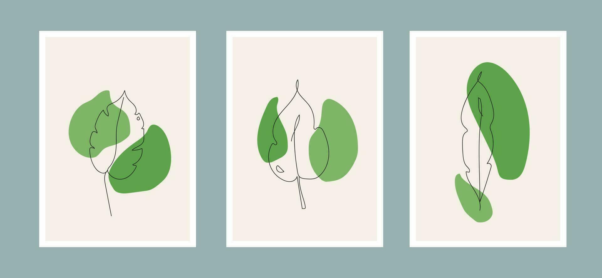 nature illustration plant leaf vector. design art line abstract background summer set minimal. graphic foliage modern branch botanical drawing fashion floral leaves print flower tropical template. vector