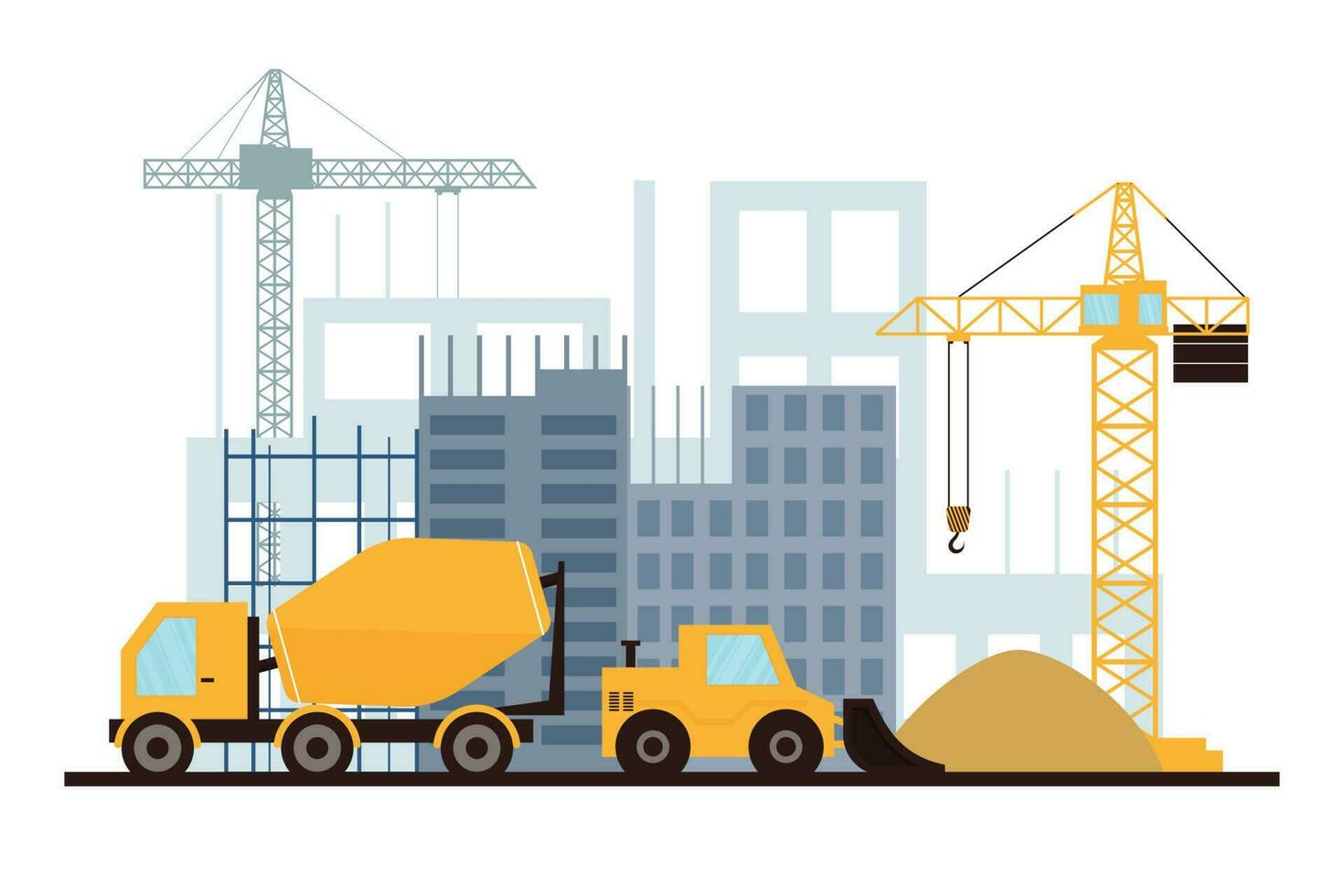 under construction site illlustration vector