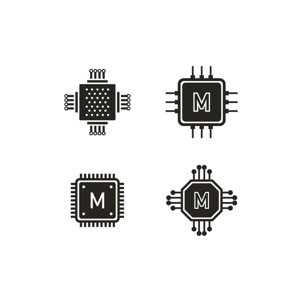 microchip icon vector