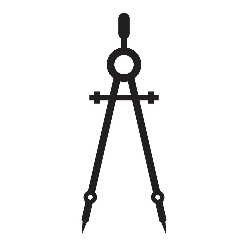 Accurate Tool Architecture Compass Icon vector