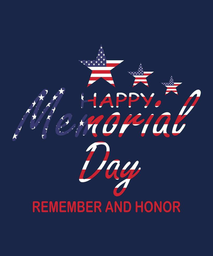 Happy Memorial Day text banner. National American Holiday. Vector Background.