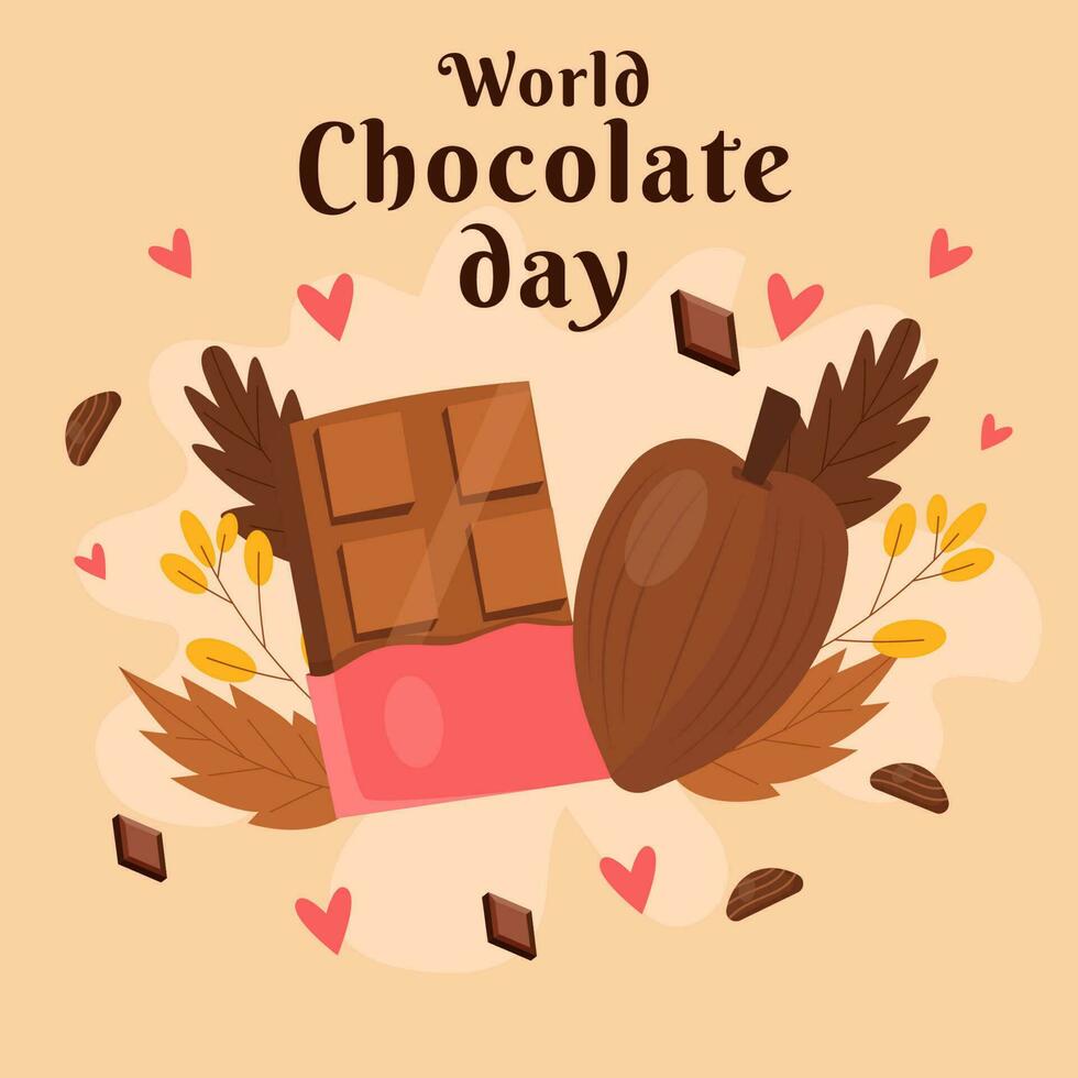 flat design vector world chocolate day illustration