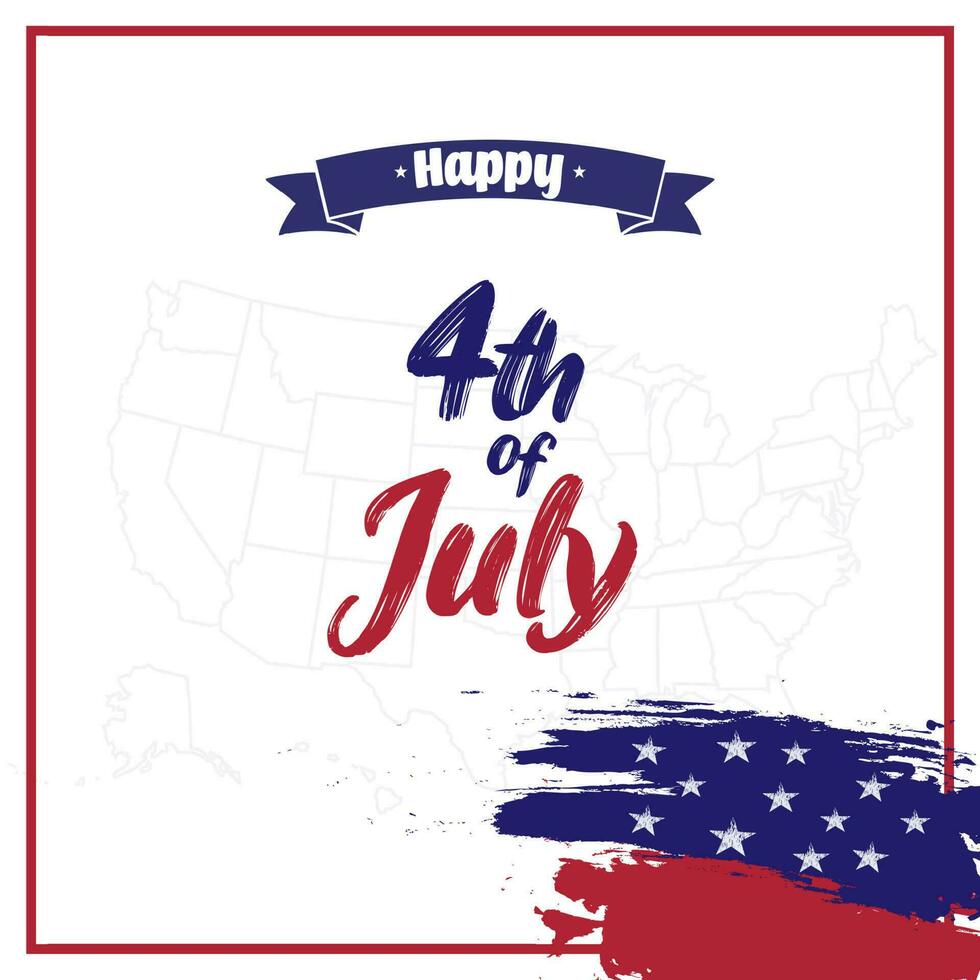 4th of July. United States Independence day design. USA country American federal patriotic holiday designs for greeting cards or banners. vector